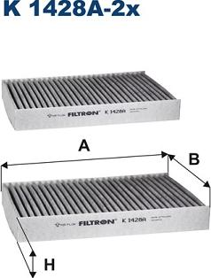 Filtron K 1428A-2x - Filtru, aer habitaclu parts5.com