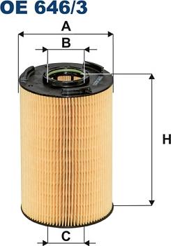 Filtron OE646/3 - Filtro de aceite parts5.com