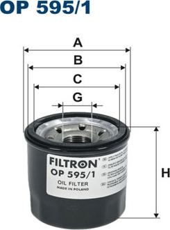 Filtron OP595/1 - Oil Filter parts5.com