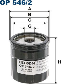 Filtron OP546/2 - Filtr oleju parts5.com