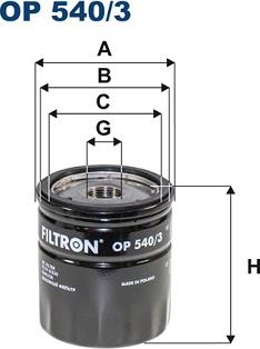 Filtron OP540/3 - Filtro de aceite parts5.com