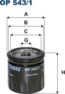 Filtron OP543/1 - Маслен филтър parts5.com