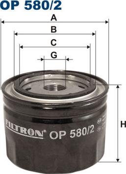 Filtron OP580/2 - Filtro de aceite parts5.com