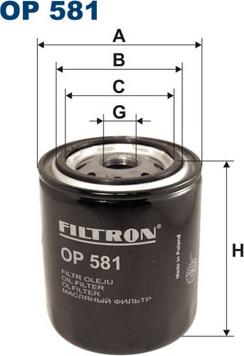 Filtron OP581 - Filtro de aceite parts5.com