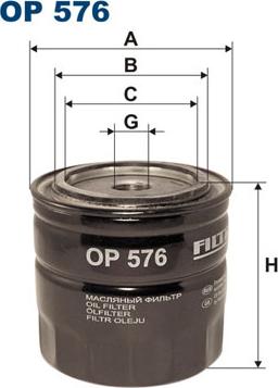 Filtron OP576 - Oil Filter parts5.com