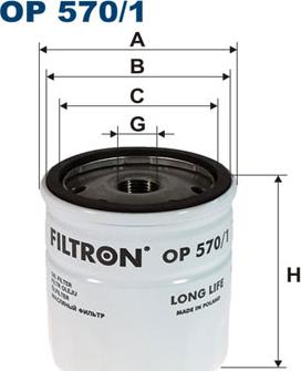 Filtron OP570/1 - Filter za ulje parts5.com