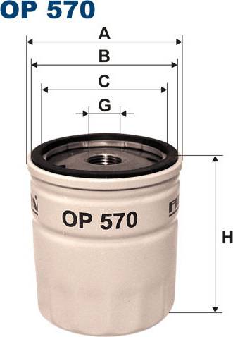 Filtron OP 570T - Φίλτρο λαδιού parts5.com