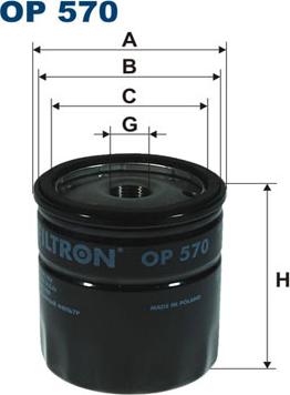 Filtron OP570 - Φίλτρο λαδιού parts5.com