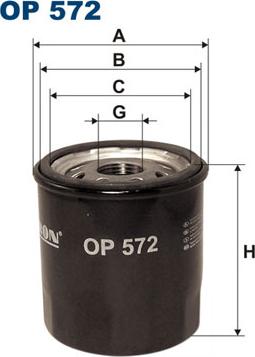 Filtron OP572 - Масляный фильтр parts5.com