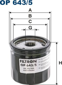 Filtron OP643/5 - Oljni filter parts5.com