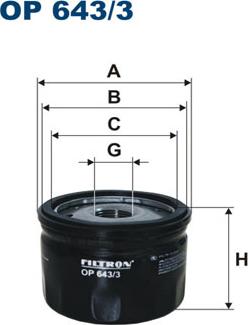 Filtron OP643/3 - Filtre à huile parts5.com