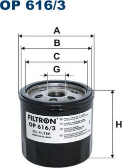 Filtron OP616/3 - Oil Filter parts5.com