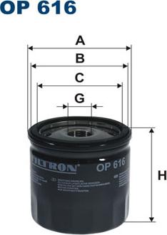 Filtron OP616 - Маслен филтър parts5.com