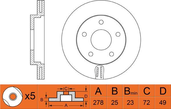 Blue Print ADM54381 - Brake Disc parts5.com