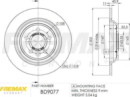 FREMAX BD-9077 - Bremsscheibe parts5.com