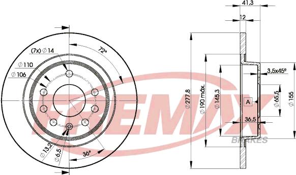 FREMAX BD-9115 - Disc frana parts5.com