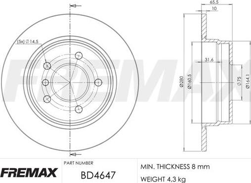 FREMAX BD-4647 - Brake Disc parts5.com