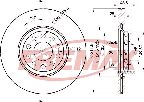 FREMAX BD-4065 - Disc frana parts5.com