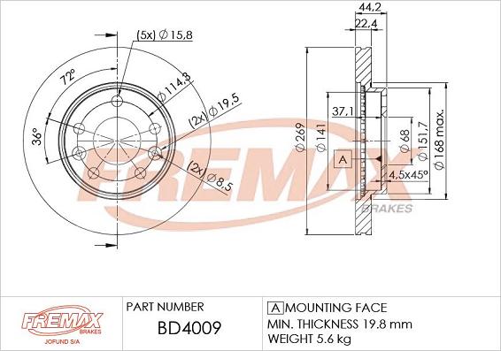 FREMAX BD-4009 - Brake Disc parts5.com