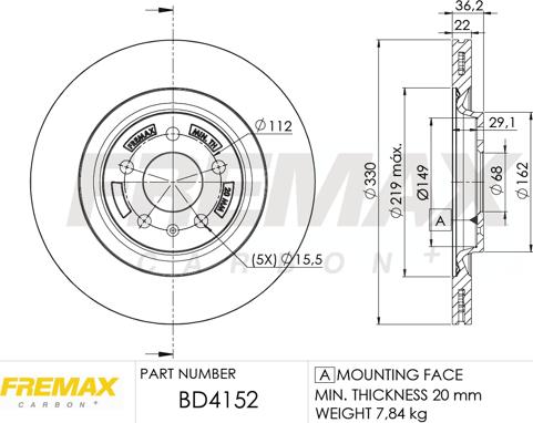 FREMAX BD-4152 - Brzdový kotúč parts5.com