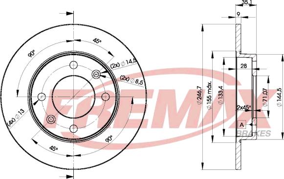 FREMAX BD-4746 - Тормозной диск parts5.com