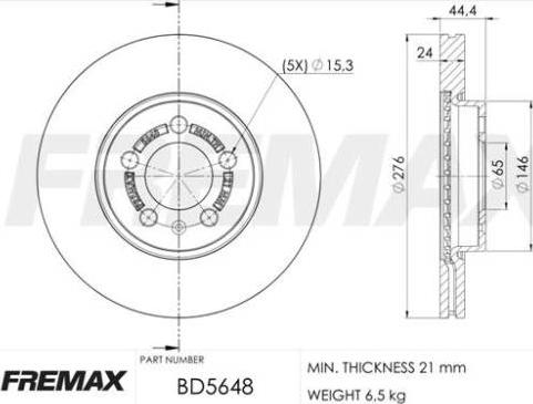 FREMAX BD-5648 - Kočni disk parts5.com