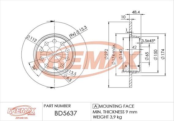 FREMAX BD-5637 - Kočioni disk parts5.com