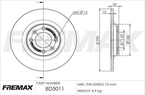 FREMAX BD-5011 - Brake Disc parts5.com