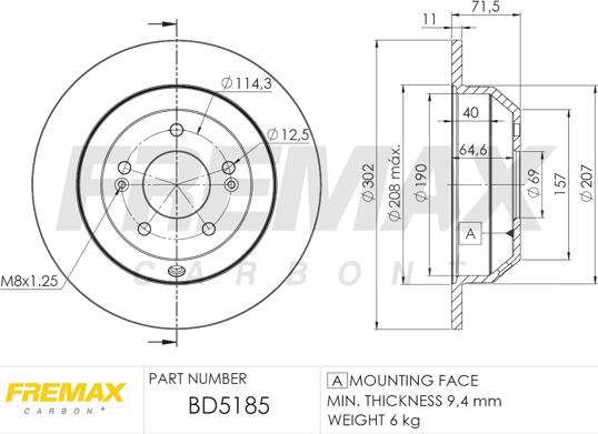 FREMAX BD-5185 - Disc frana parts5.com