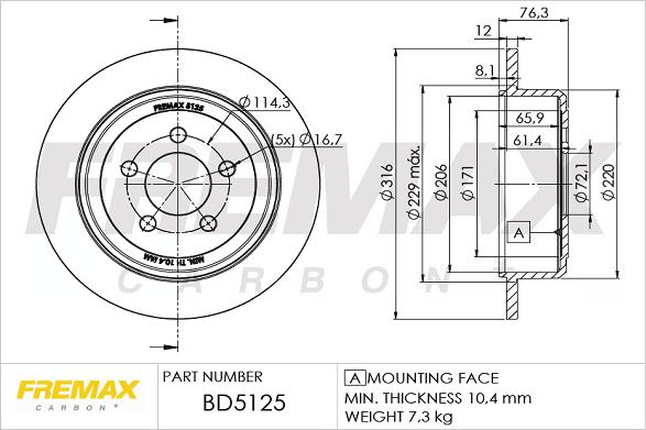 FREMAX BD-5125 - Disc frana parts5.com