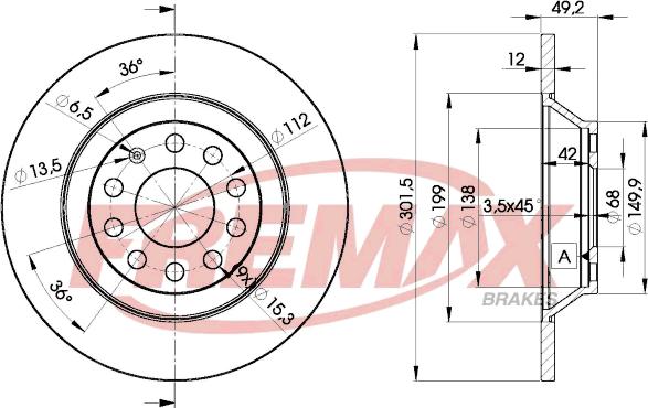 FREMAX BD-5313 - Disc frana parts5.com