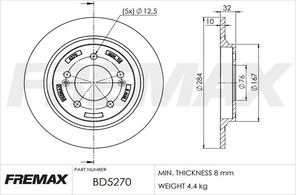 FREMAX BD-5270 - Disc frana parts5.com