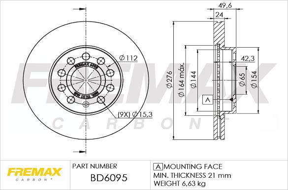 FREMAX BD-6095 - Kočioni disk parts5.com