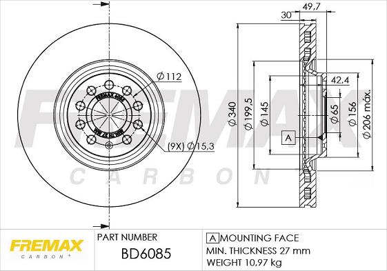 FREMAX BD-6085 - Kočioni disk parts5.com