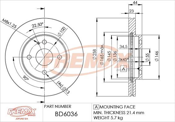 FREMAX BD-6036 - Brake Disc parts5.com