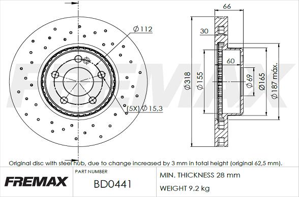 FREMAX BD-0441 - Brzdový kotouč parts5.com