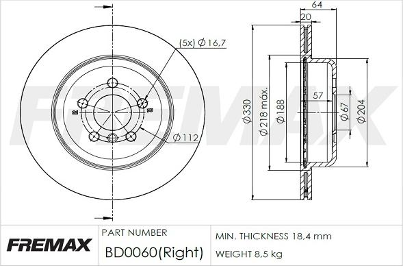 FREMAX BD-0060 - Brake Disc parts5.com