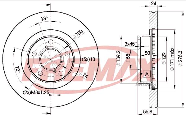 FREMAX BD-0033 - Brzdový kotouč parts5.com