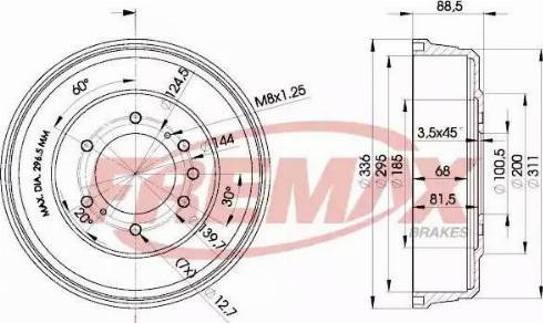 FREMAX BD-0022 - Brake Drum parts5.com