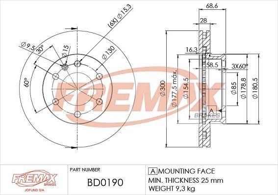 FREMAX BD-0190 - Disc frana parts5.com