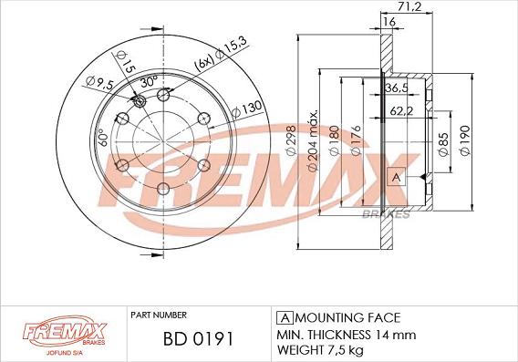 FREMAX BD-0191 - Disc frana parts5.com