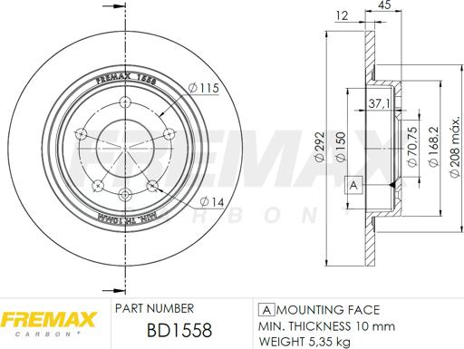 FREMAX BD-1558 - Disc frana parts5.com