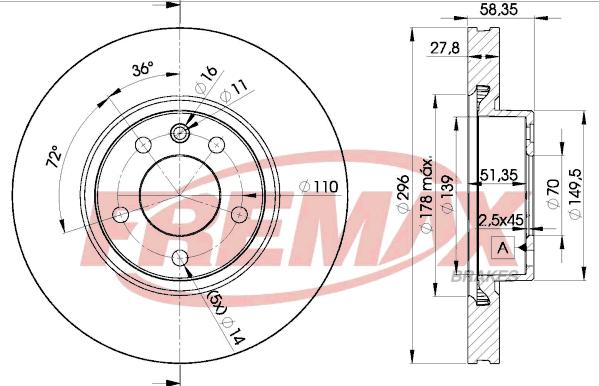 FREMAX BD-1134 - Disque de frein parts5.com