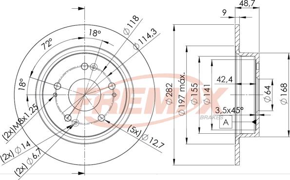 FREMAX BD-1258 - Тормозной диск parts5.com