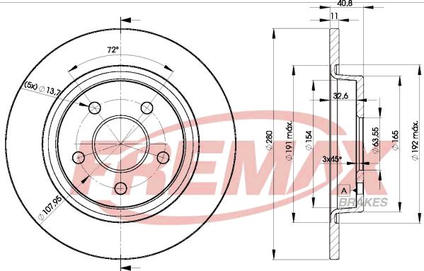 FREMAX BD-3962 - Brzdový kotúč parts5.com