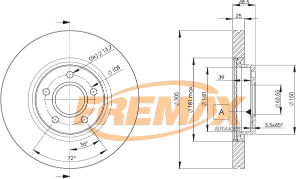 FREMAX BD-3937 - Disco de freno parts5.com