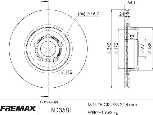 FREMAX BD-3581 - Спирачен диск parts5.com