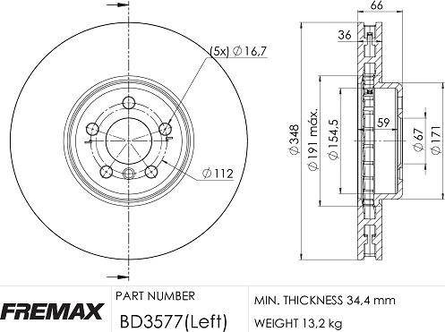 FREMAX BD-3577 - Brake Disc parts5.com