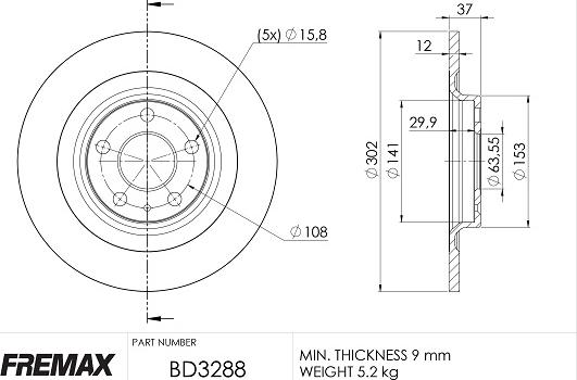 FREMAX BD-3288 - Disc frana parts5.com