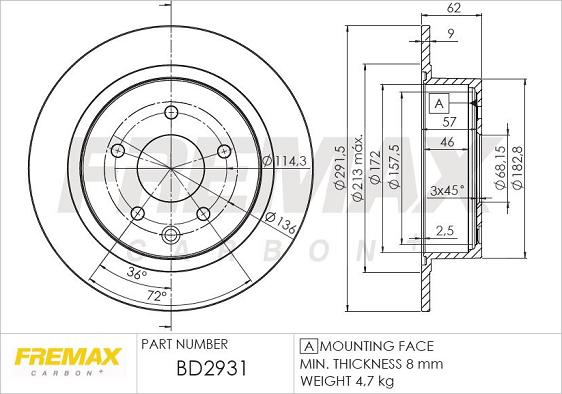 FREMAX BD-2931 - Disc frana parts5.com